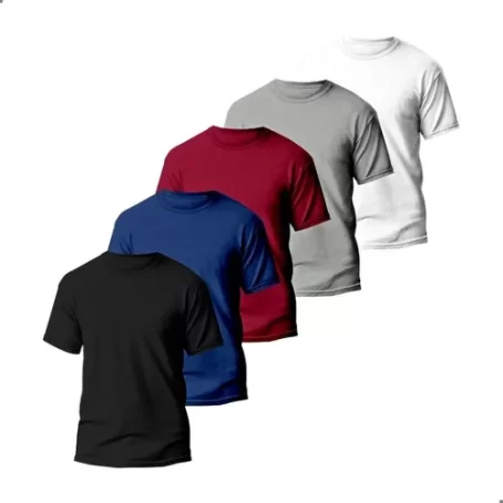 Kit 5 Camisetas Básicas Masculina Dry Fit Lisa Tradicional