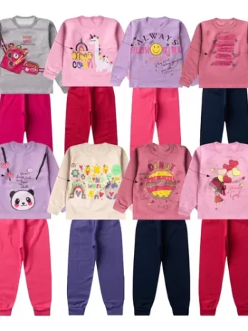 Kit 6 Peças Moletom Menina Infantil Inverno Atacado