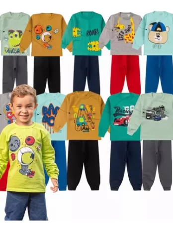 Kit 6 Peças Moletom Menino Infantil Inverno Atacado