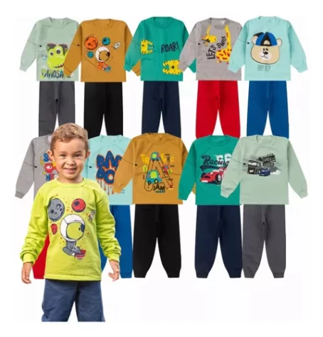 Kit 6 Peças Moletom Menino Infantil Inverno Atacado