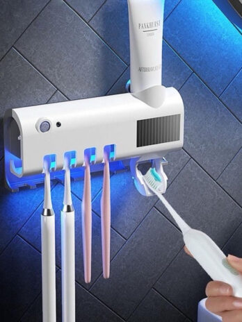 Aplicador Pasta de Dente Suporte Dispenser Escova Automático Com Esterilizador Uv