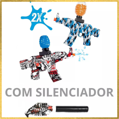 Kit 2 Arma Metralhadora Bolinha Gel